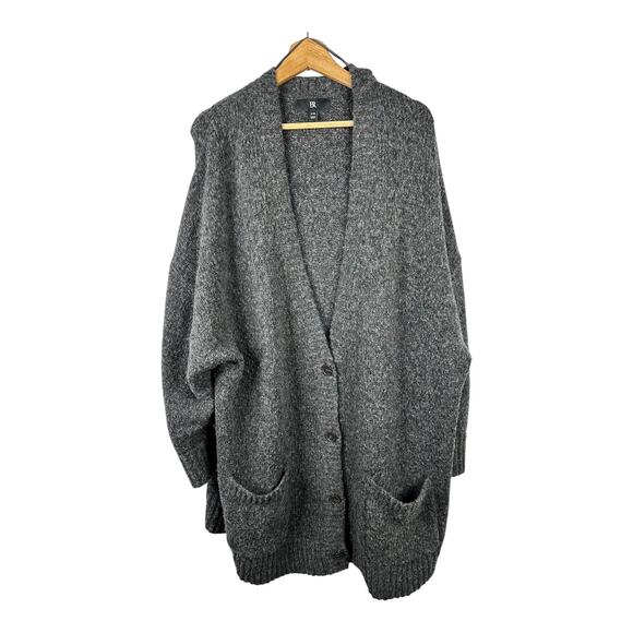 Banana Republic Womens XXL Phoebe Oversized Wool Cotton Grandpa Cardigan Gray - Picture 2 of 10